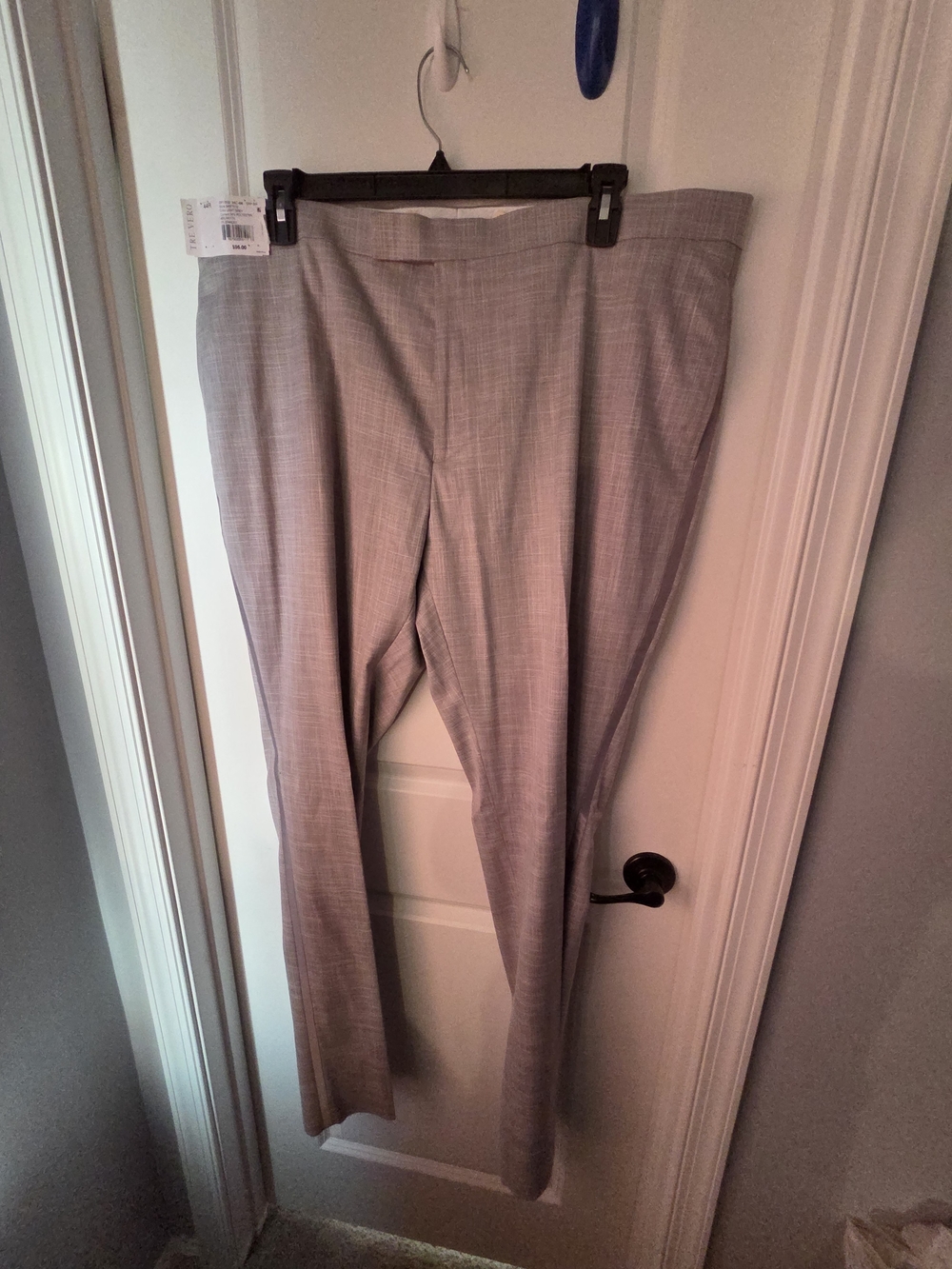 Tre Vero Light Gray Men's Dress Pants - Subtle Plaid